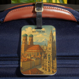 Étiquette À Bagage Munich Bavière Allemagne Vintage voyage