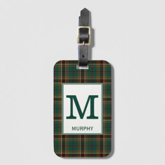 Étiquette À Bagage Murphy Tartan Motif vert et Brown