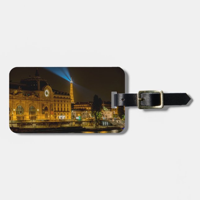 Étiquette À Bagage Musée d'Orsay à Paris la nuit (Devant horizontal)