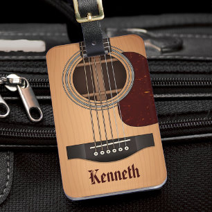 Étiquette À Bagage Musicien de guitare acoustique Guitariste Tan Brow