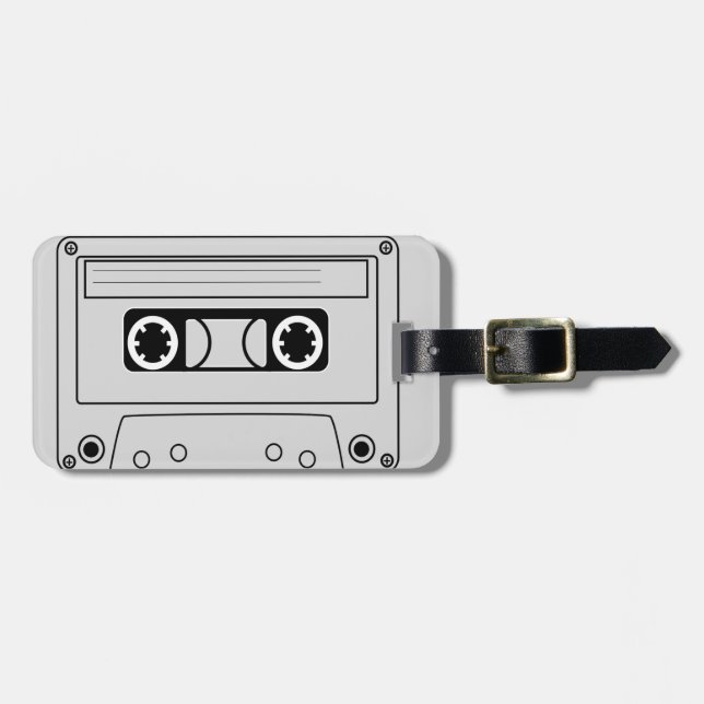 Étiquette À Bagage Musique de grunge à cassette rétro (Devant horizontal)