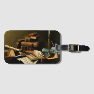 Étiquette À Bagage Musique et Littérature par William Harnett, Beaux-