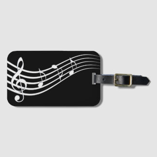 Étiquette À Bagage musique noire et blanche mélodie