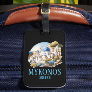 Étiquette À Bagage Mykonos Grèce Vintage voyage de l'île grecque