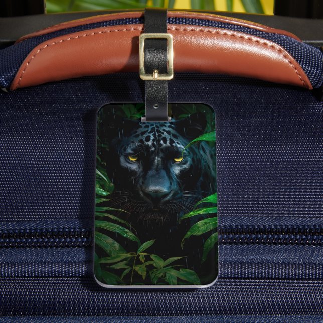 Étiquette À Bagage Mystérieux Black Panther Jungle Faune Design (Insitu Rectoal 2)