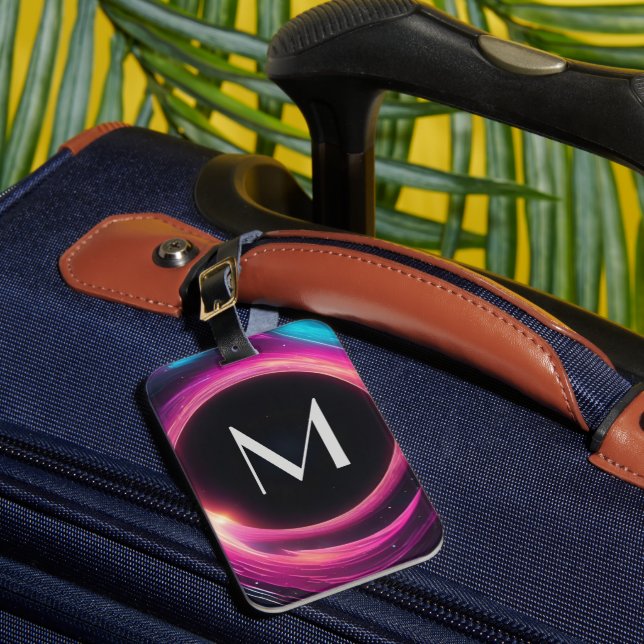 Étiquette À Bagage Mystérieux trou noir triple Wallet avec Monogramme (Insitu Rectoal 1)