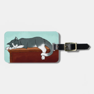 Étiquette À Bagage Napping Kitty