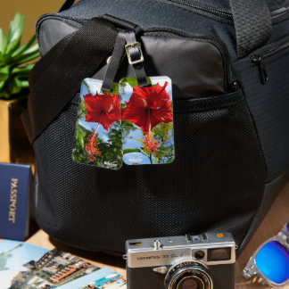 Étiquette À Bagage NaturCraze Hibiscus rouge à deux côtés
