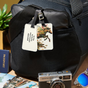 Étiquette À Bagage Nature Botanique Cheval Floral Jumping