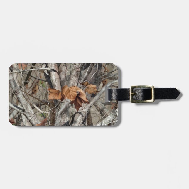 Étiquette À Bagage Nature Camouflage Feuilles et Branches motif (Devant horizontal)