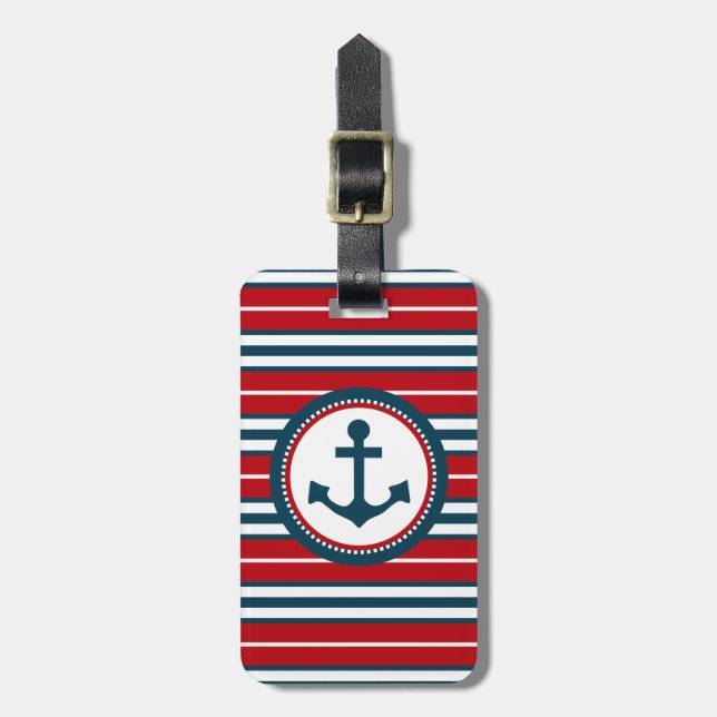 Étiquette À Bagage Nautical design (Devant Vertical)