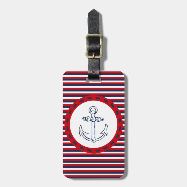 Étiquette À Bagage Nautical design (Devant Vertical)