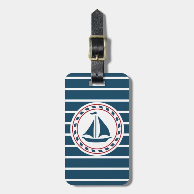 Étiquette À Bagage Nautical design (Devant Vertical)