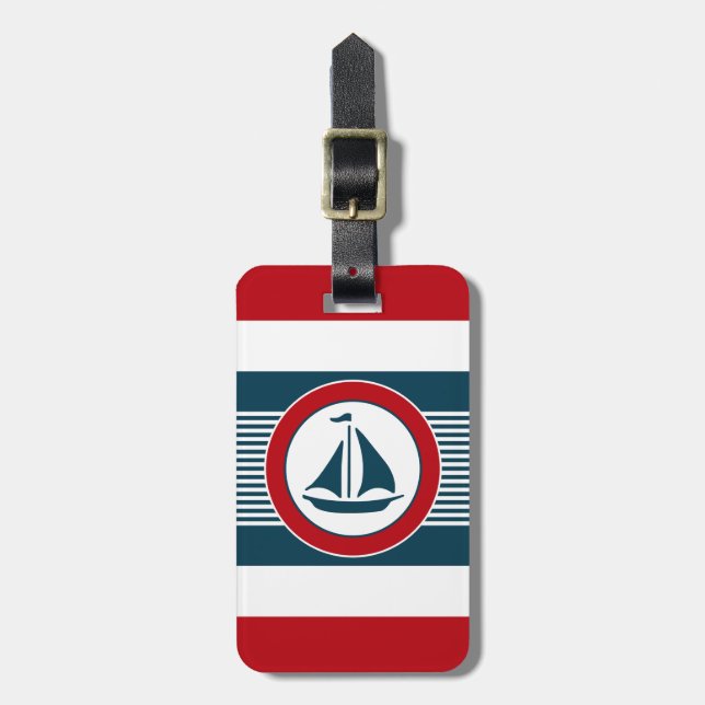 Étiquette À Bagage Nautical design (Devant Vertical)