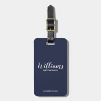 Navy Blue Modern Script Cuomsmen personnalisé