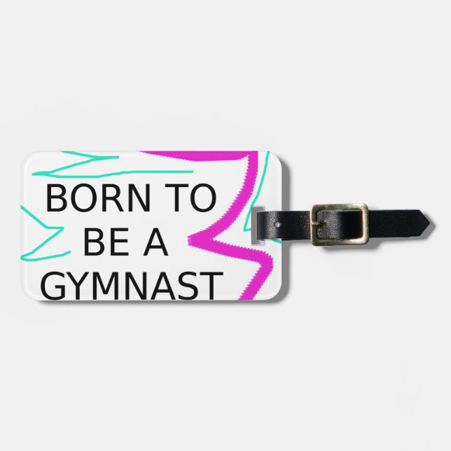 Étiquette À Bagage Né pour être un Gymnaste (Devant horizontal)