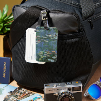 Étiquette À Bagage Nénuphars de Claude Monet, Fleurs Vintages
