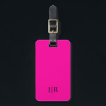 Étiquette À Bagage Neon pink And Black I Modern Monogram<br><div class="desc">This modern luggage tag design features a rich neon pink background,  with your initials in bold black text for a look that is simple and stylish,  yet professional.</div>