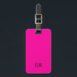 Étiquette À Bagage Neon pink And Black I Modern Monogram<br><div class="desc">This modern luggage tag design features a rich neon pink background,  with your initials in bold black text for a look that is simple and stylish,  yet professional.</div>