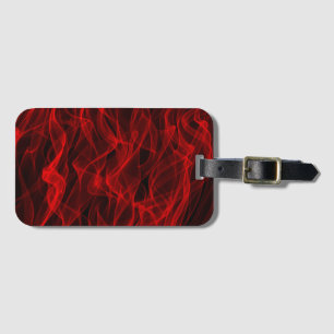 Étiquette À Bagage Neon Red Curvy Line Abstrait Motif