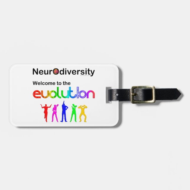 Étiquette À Bagage Neurodiversité Bienvenue dans l'Évolution (Devant horizontal)