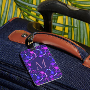 Étiquette À Bagage Neurones Connectés Néon Violet