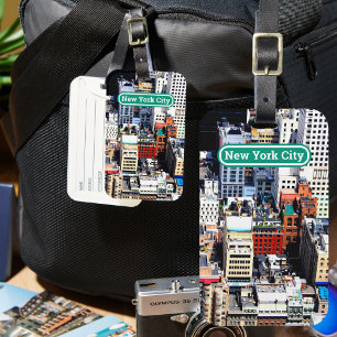 Étiquette À Bagage New York City coloré moderne