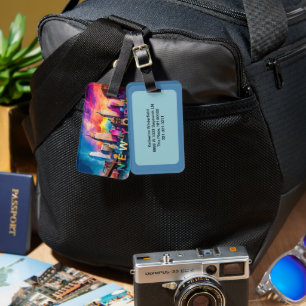 Étiquette À Bagage New York Skyline Abstrait Art