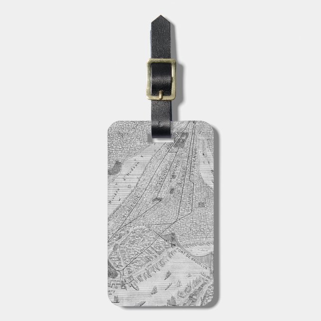 Étiquette À Bagage New York : Train d'EL, C1878 (Devant Vertical)