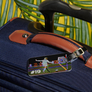 Étiquette À Bagage N'importe quel numéro de Jersey, graphique de foot