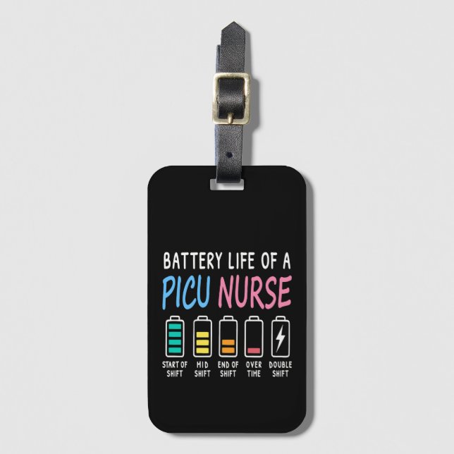 Étiquette À Bagage Niveau de batterie d'un graphique d'humour d'infir (Devant Vertical)