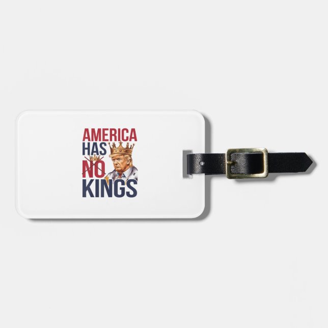 Étiquette À Bagage No Kings In America Funny America Has No King Poli (Devant horizontal)
