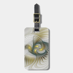 Étiquette À Bagage Nobly Golden Turquoise Imaginaire Fractal Art