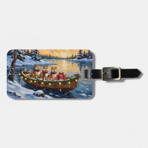 Étiquette À Bagage Noël Bateau Akita Fêtes