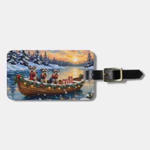 Étiquette À Bagage Noël en bateau Schnauzer pour les Fêtes