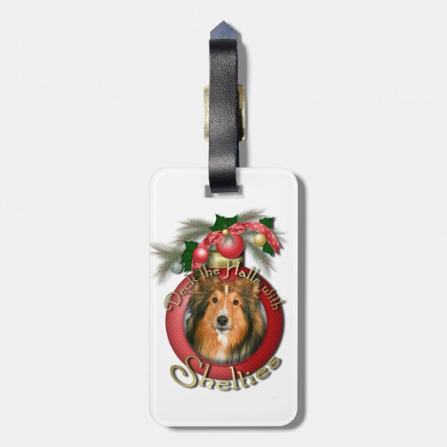 Étiquette À Bagage Noël - plate-forme les halls - Shelties (Dos Vertical)