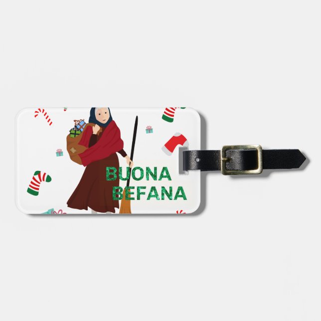 Étiquette À Bagage noël sorcière buona Befana (Devant horizontal)