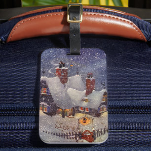 Étiquette À Bagage Noël vintage, Atelier du Père Noël Pôle Nord