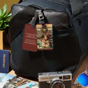 Étiquette À Bagage Noël Vintage, Père Noël Victorien Enfants