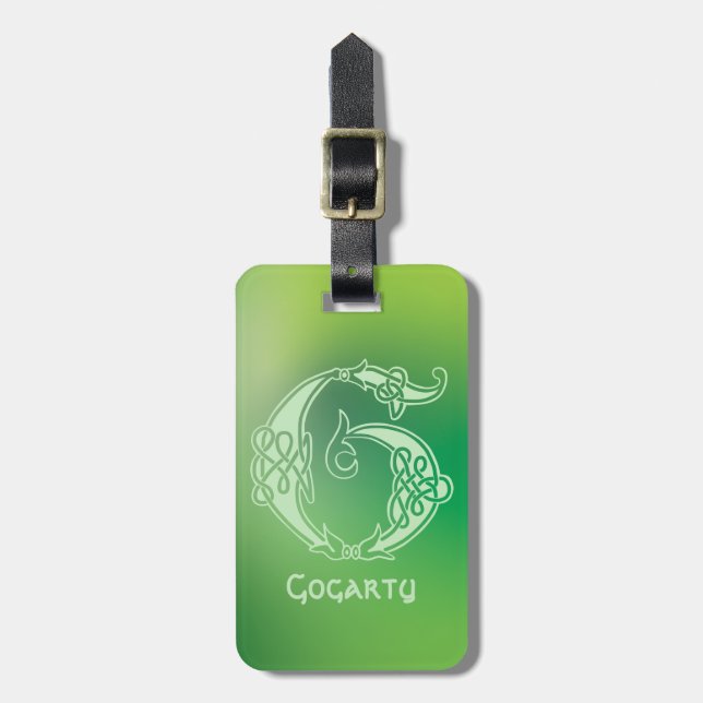 Étiquette À Bagage Noeud celtique du 16e siècle Capital décoratif G (Devant Vertical)