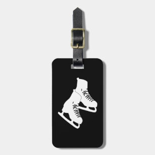 Étiquette À Bagage Noir d'étiquette de bagage de patins de glace