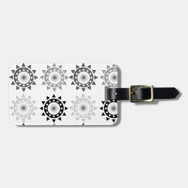 Étiquette À Bagage Noir et gris expose au soleil l'étiquette de (Devant horizontal)