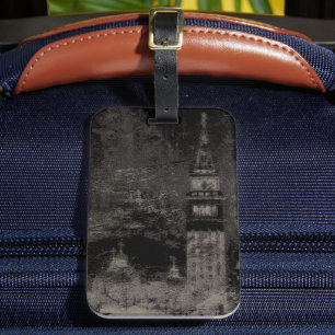 Étiquette À Bagage Noir et Taupe en survol Skyline Venise Italie
