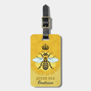 Étiquette À Bagage Nom de coutume de bourdon de reine des abeilles de