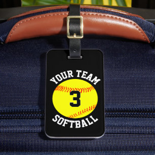 Étiquette À Bagage Nom de l'équipe de softball Fastpitch personnalisé