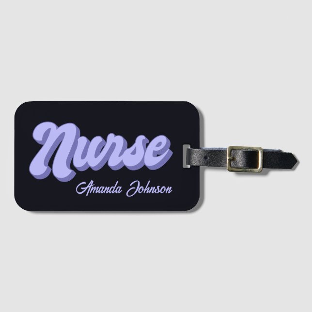 Étiquette À Bagage Nom de l'infirmière Sac à fente de carte rétrospec (Devant Horizontal)