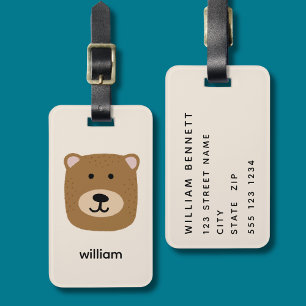 Étiquette À Bagage Nom de l'ours Brown