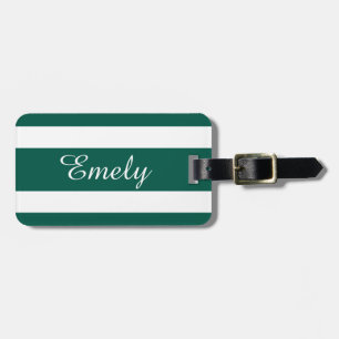 Étiquette À Bagage Nom des bandes vertes modernes