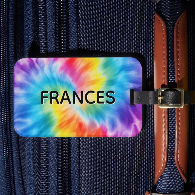 Étiquette À Bagage Nom Douce Arc-en-ciel Tourbillon Tie Dye (Insitu Rectoal 4)