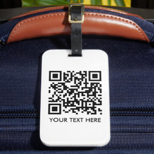 Étiquette À Bagage Nom du code QR Texte Code-barres Modèle
